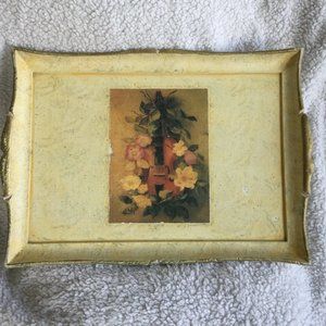 Sezzatini Hand Painted Wooden tray  Romantic Decor Made in Italy